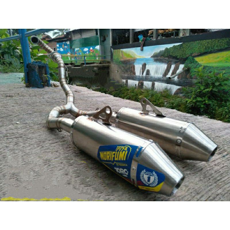 KNALPOT CABANG DOBLE CRF 150 L / KLX 150 BF / DTRACKER 150 SE / KNALPOT NORIFUMI TORC / ROCKET 4 DUA