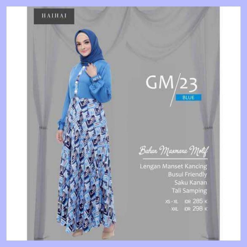 Gamis GM23 Biru By Haihai