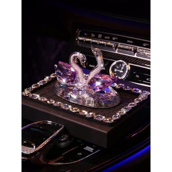 0parfume swan hiasan dasbord mobil swan angsa blink Pajangan Tempat Parfum Mobil COUPLE angsan CRYSTAL