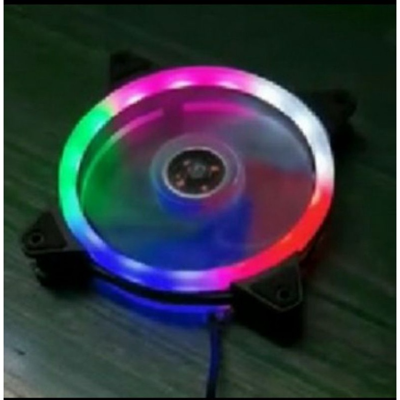 SKU-1220 FAN CASING 12CM RGB LED RAINBOW KONEKTOR MOLEX FAN CASE