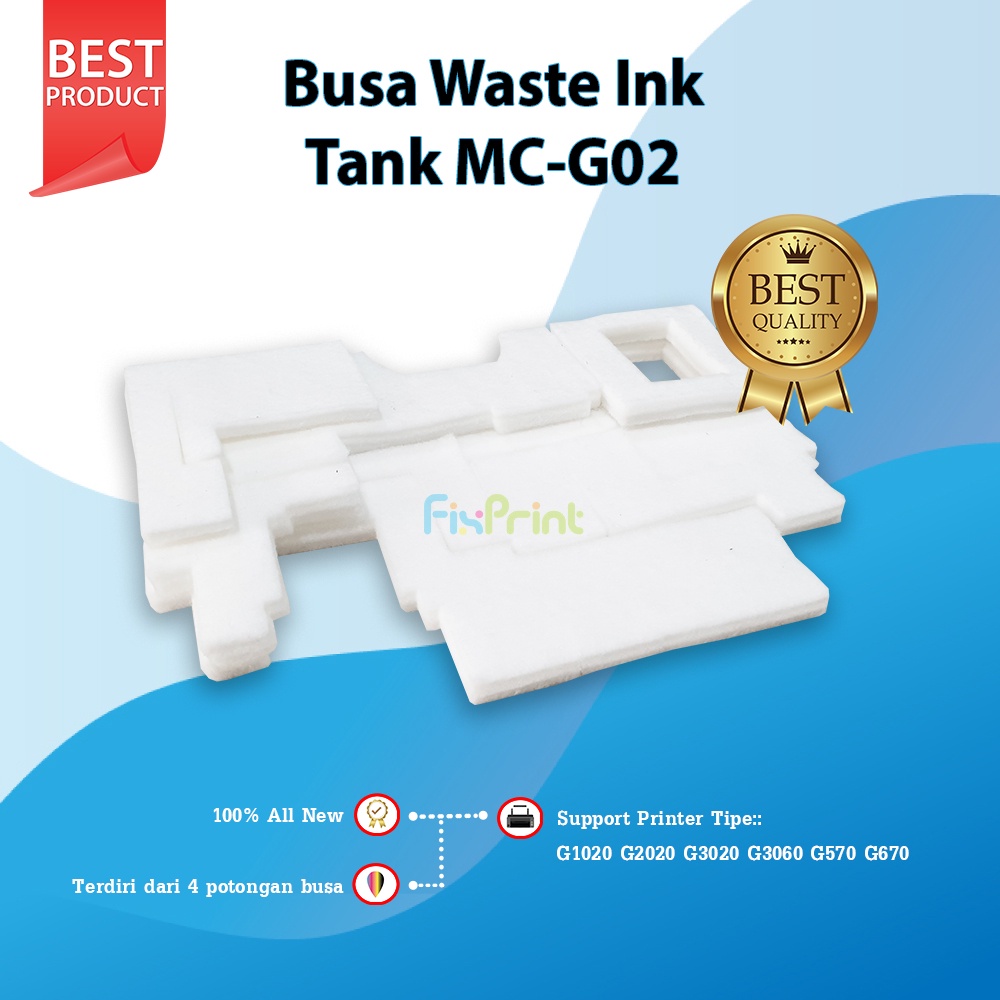 Busa Waste Ink Pembuangan Tinta Tank MC-G02 Sponge Maintenance Box Cartridge MCG02 Printer Canon G1020 G2020 G3020 G3060 G1220 G2160 G2260 G3160 G3260 G1922 G2920 G2923 G2960 G2962 G3020 G3060 G3920 G3923 G3960 G3962 G3963 G670 G1420 G2420 G2460 G3420