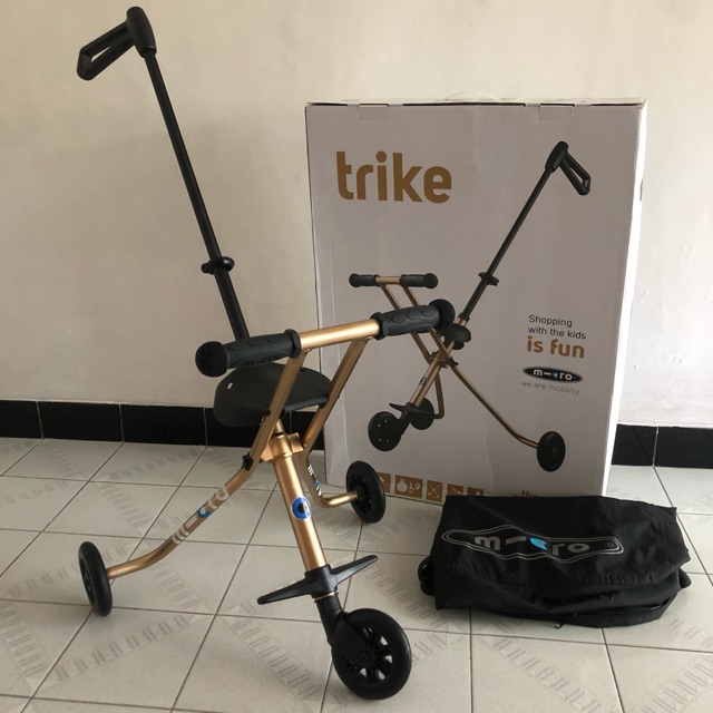 Preloved MICRO TRIKE DELUXE Gold BONUS: Ultima micro trike bag