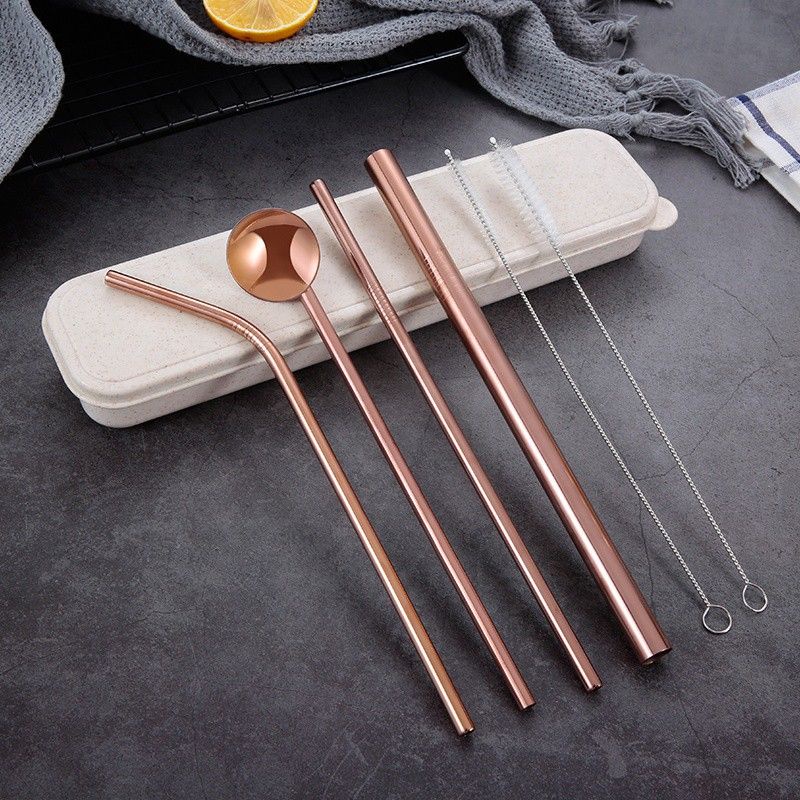 Sedotan Cutlery Set Gold Rainbow Black Rosegold Package BOX Straw BNIB Stenlis Stenlish Premium Quality Cutlery set Love Earth Cinta Bumi dengan mengurangi pemakaian Plastik Sedotan Boba Baik Bagus tanpa pewarna, tidak mudah karatan little miss sunshine