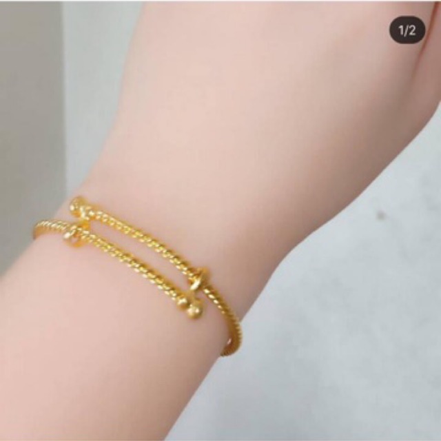 GELANG BANGLE TAMBANG LAPIS EMAS 18k