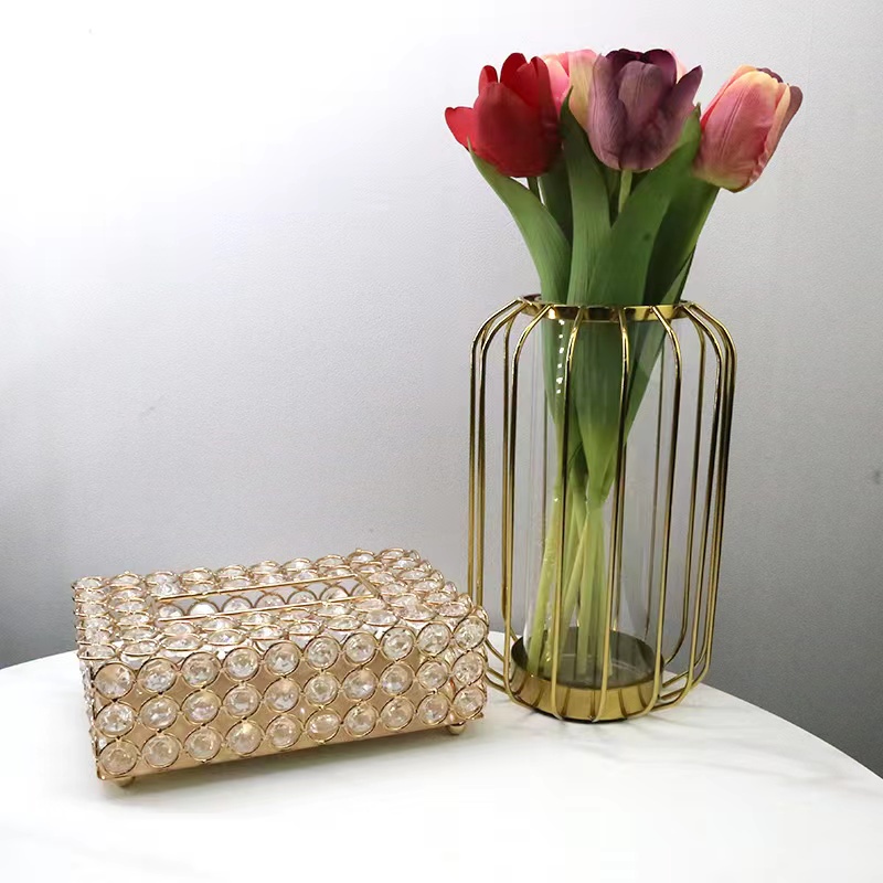 TEMPAT TISU SWAROVSKI EMAS CANTIK CRYSTAL GOLD TISSUE BOX BLING