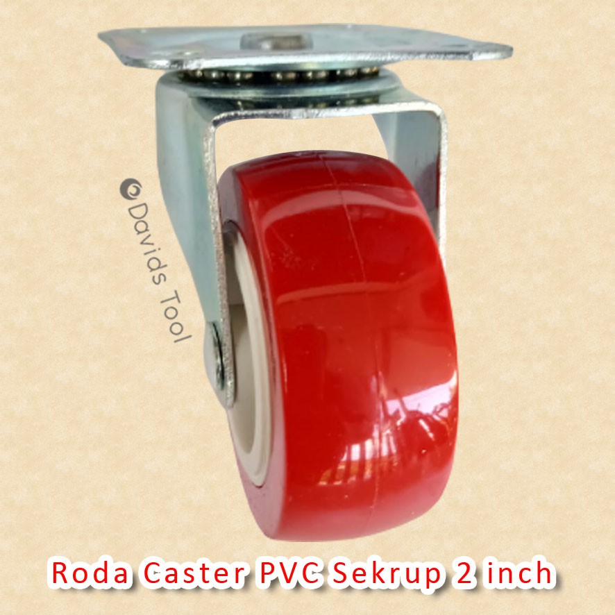 Roda Troli Gerobak Etalase Mesin Cuci Lemari Kulkas Ban Meja Caster Pvc 2 Inch Hidup