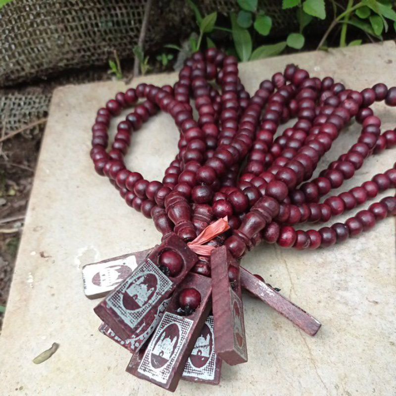 tasbih kayu 33 butir warna coklat cocok untuk souvenir haji, umroh dan hajatan dim 7-8mm murah berkualitas