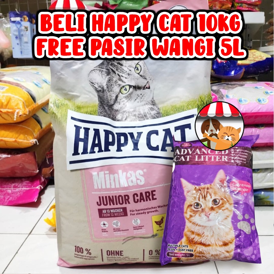 Happy Cat Minkas Junior Care 10 kg Free Pasir Gumpal Wangi 5 Lt