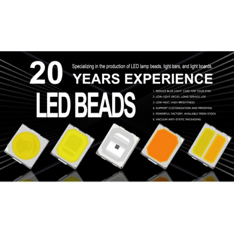 Smd 2835 led chip 6v putih kuning hijau biru merah/10biji