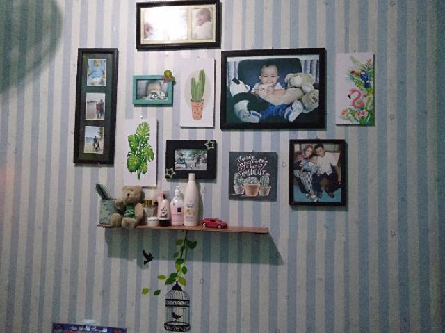 Hiasan Dinding Dekorasi Rumah Poster Kayu Bunga Abstrak Tanaman Vintage