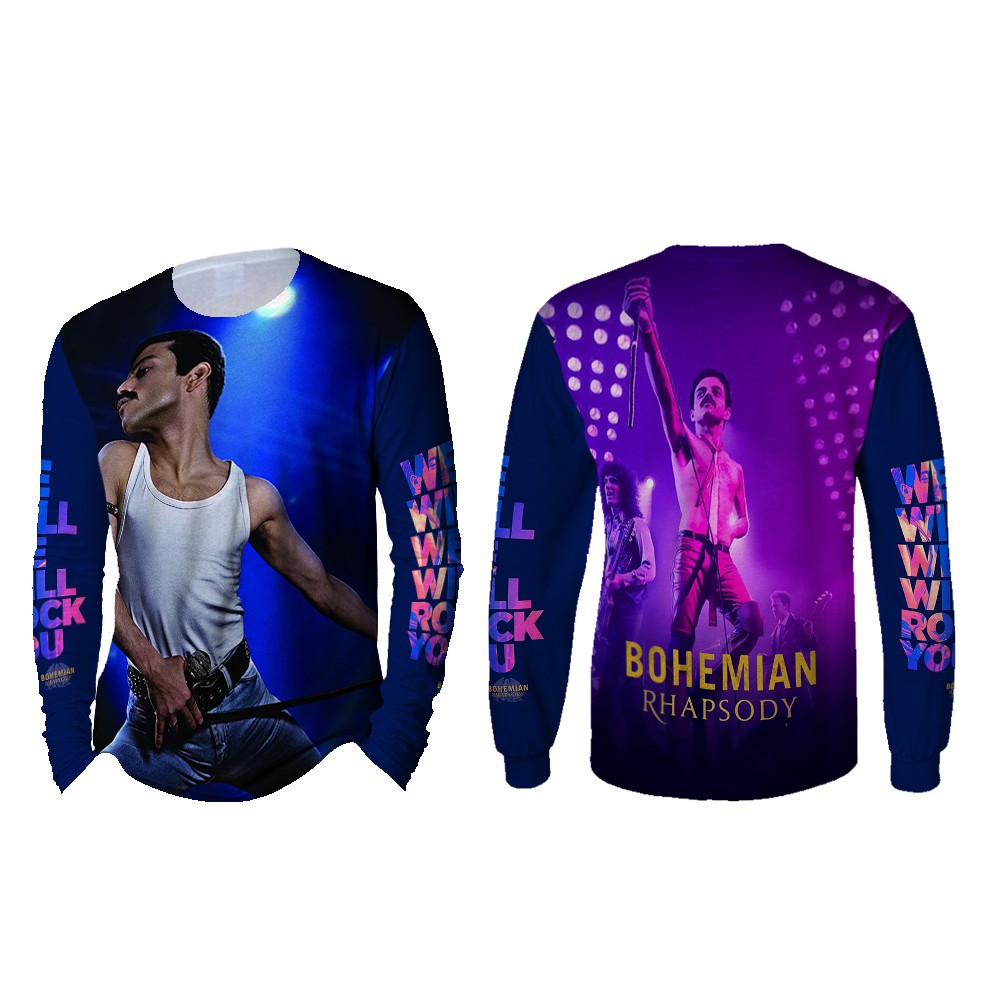 [Riashop] Kaos Panjang Pria BOHEMIAN RHAPSODY QUEEN | Longsleeve T Shirt BOHEMIAN FullPrint - FS
