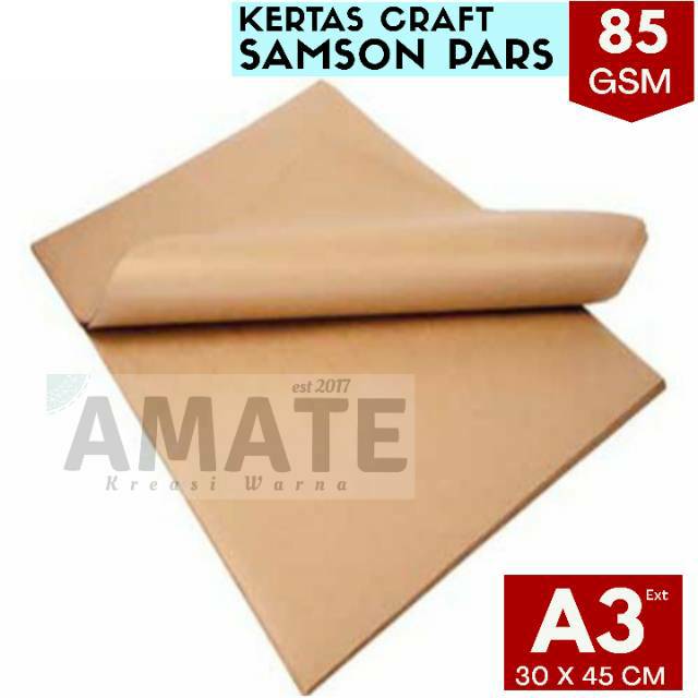 100 Lembar Kertas Samson Coklat Kraft 85g A3 30x45cm Kertas Crafting Paper Cokelat 