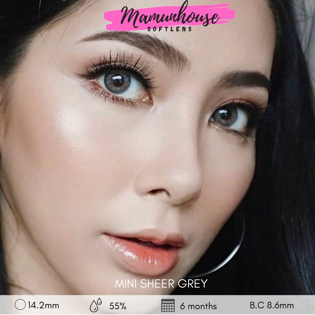 ORIGINAL Softlens Kitty Kawaii Mini Sheer Brown grey gray Soflens Soflen Soflent Soplen Murah