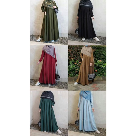 HANUM DRESS / GAMIS SUSUN / GAMIS BASIC  / GAMIS RAYON POLOS / GAMIS PLAIN SUSUN / GAMIS CANDA / GAMIS HITAM POLOS