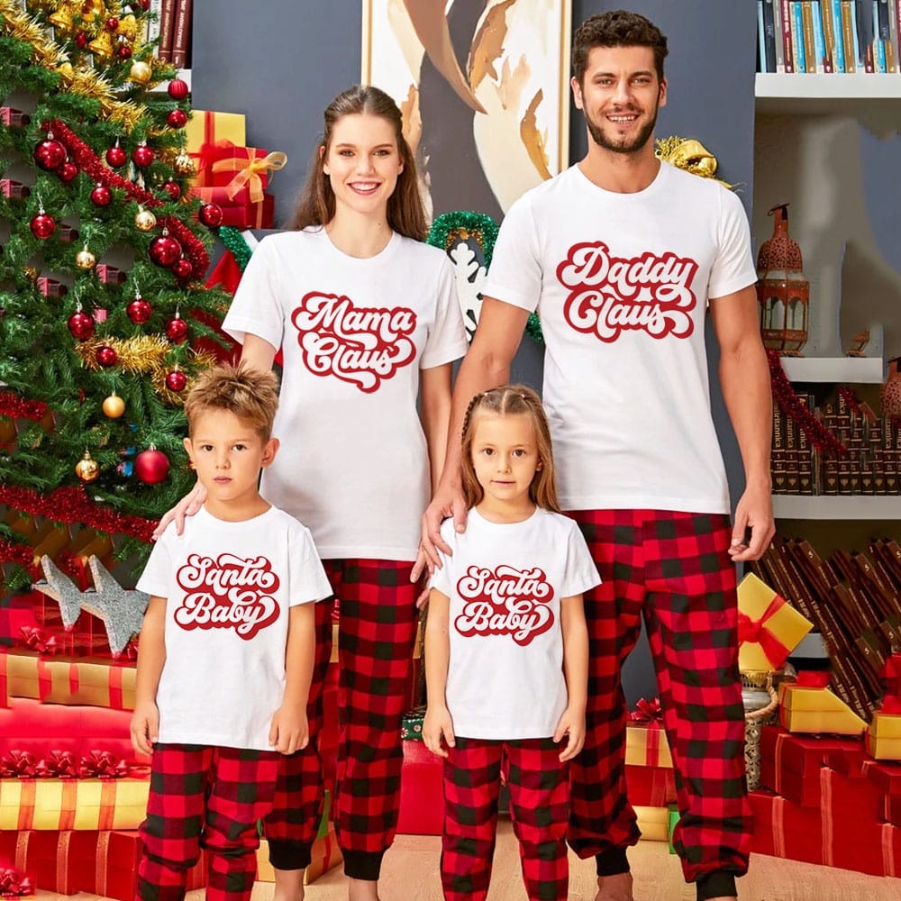 MYSTIQUE.ID-BAJU KAOS FAMILY SANTA CLAUS T-SHIRT LUCU DAN AESTHETIC