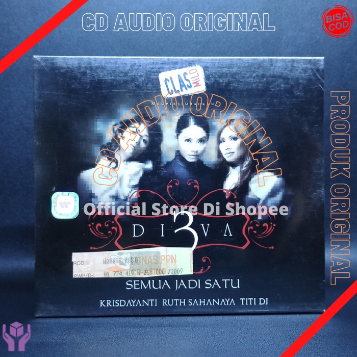 CD 3 DIVA KRISDAYANTI RUTH SAHANAYA TITI DJ - SEMUA JADI SATU CD ORIGINAL