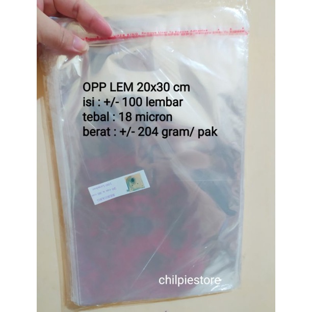 ( isi 100) OPP 20x30 / Plastik OPP 20x30 / Plastik OPP lem 20x30