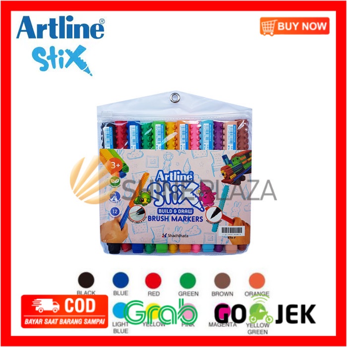 

(BISA COD) Artline Stix Brush Marker Set 12