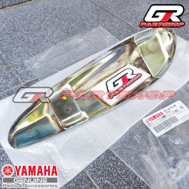 tameng knalpot mio sporty 2003-2007 ori ygp cover pelindung chrome mio 2004 2005 2006 original yamaha