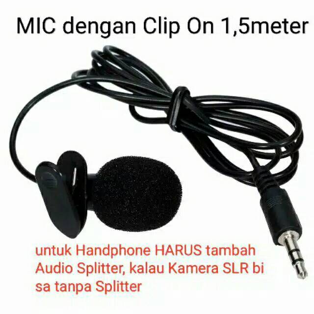 [FREE ONGKIR] PAKET YOUTUBE YOUTUBER VLOG VLOGGER SMULE ALAT REKAMAN - MIC CLIP ON &amp; AUDIO SPLITTER