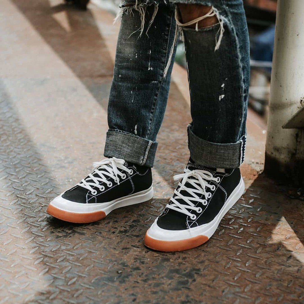 Earth Black Classic | Sepatu Sneakers Pria Vulcanized shoes Casual