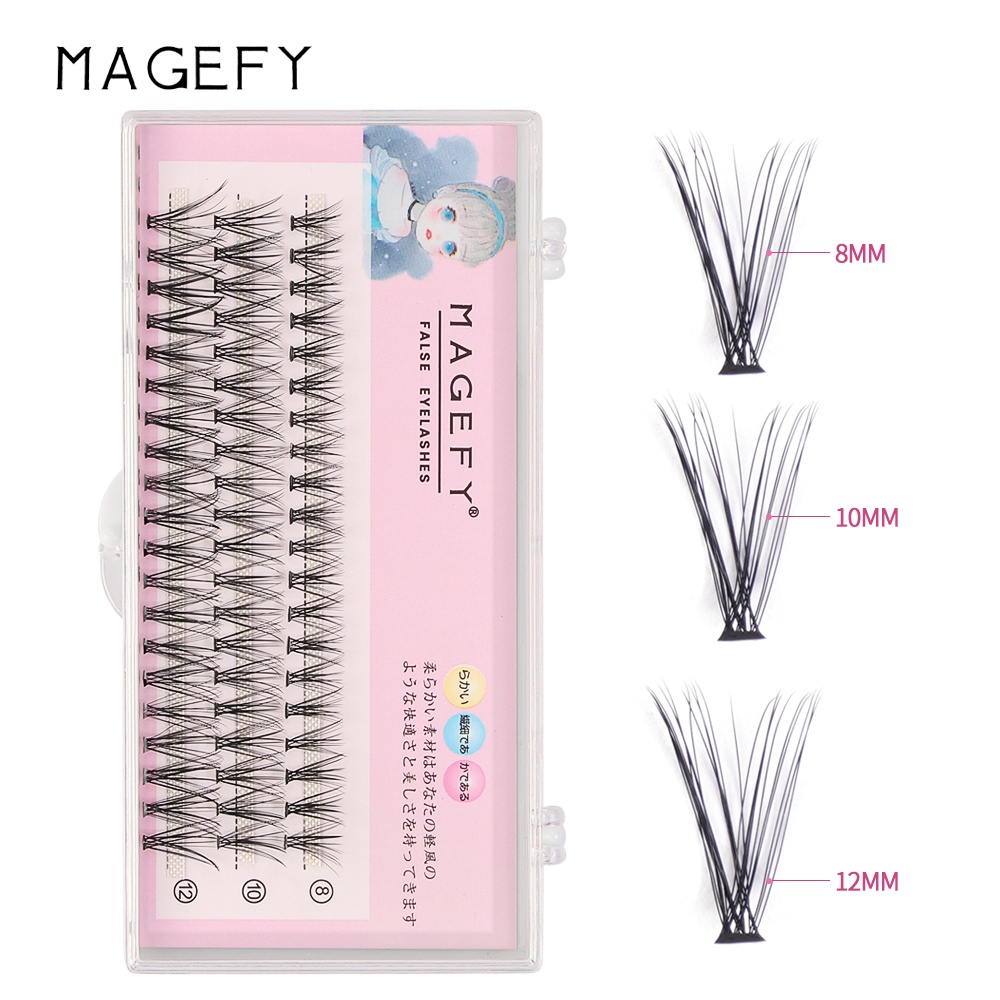 MAGEFY 3D Bulu Mata Eyelash Extension Tanam Eyelash Extension Fish Tail Panjang Campuran 7170