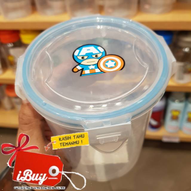 Miniso Cute Captain America Marvel Toples Cookie Jar Tempat Kue
