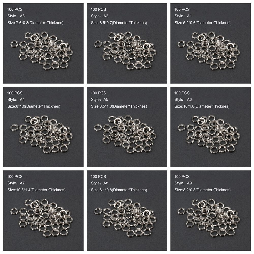 TOP 100PCS Lot Fish Connector Hot Stainless Steel Fishing Split Rings Portable Durable Line Tackle High Quality Swivel Snap