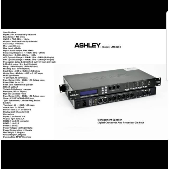 MANAGEMENT SPEAKER ASHLEY LMS2060/LMS 2060 2IN 6OUT ORIGINAL