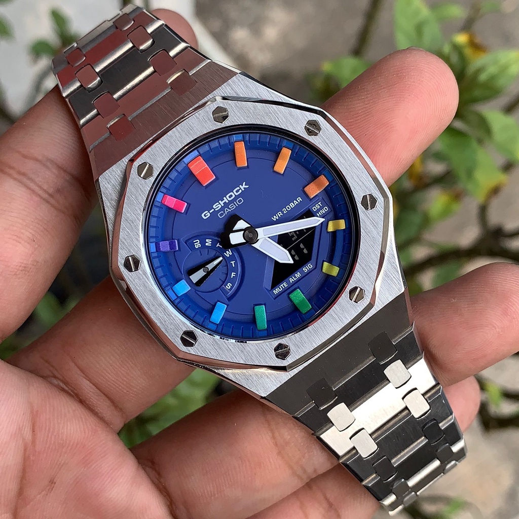 Jam Tangan G-Shock GShock GA-2100 GA2100 HC-2ADR Original Silver Gen3