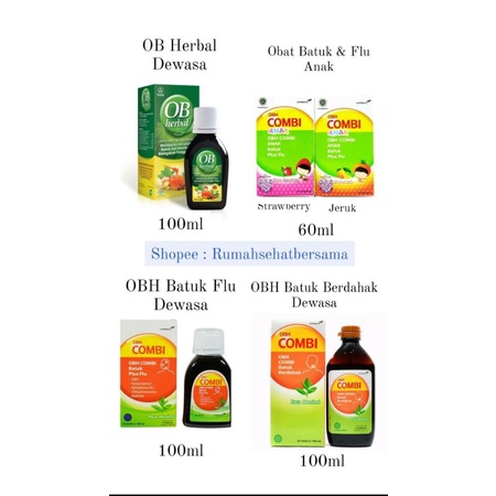 OBH Combi Batuk Berdahak | OBH Combi Batuk Flu anak | OBH Combi Batuk Flu dewasa | OB Herbal | OBH C