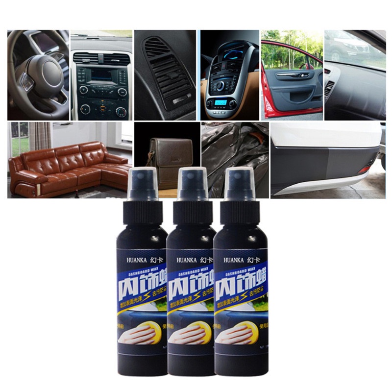 (100% BARANG ORI) HUANKA Semir Ban Jok Karpet Car Tire Dashboard Waxing 120ml HK120