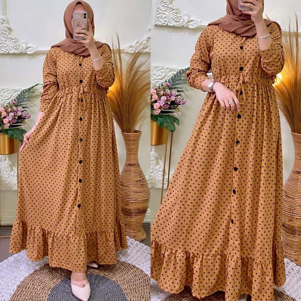 TERLARIS !! GAMIS VOXY  POLKA KANCING // GAMIS POLKA PREMIUM BEST SELLER