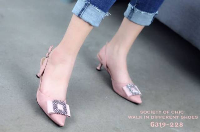 ABBUSHOES F 13 higheels mules 7cm wanita terbaru