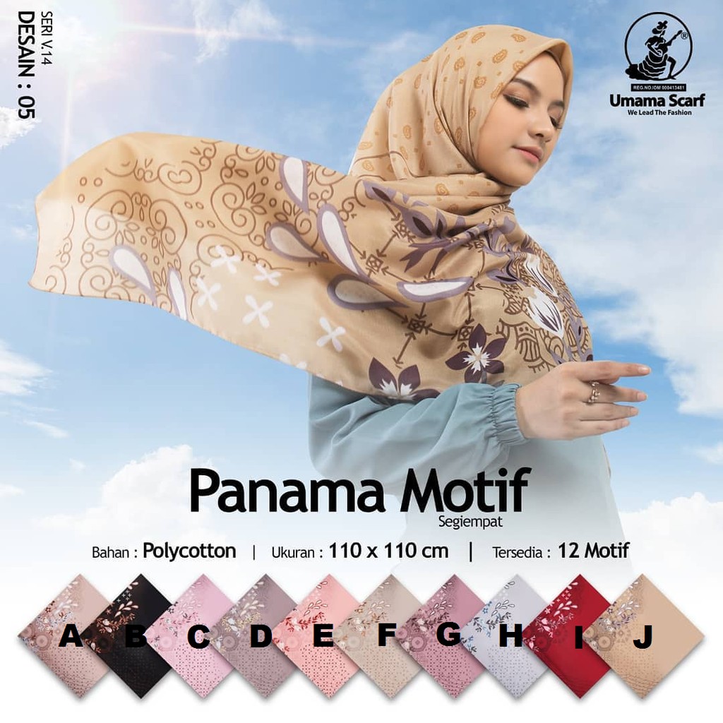 Segi Empat Umama Scarf PANAMA Bebas Pilih Warna dan Motif