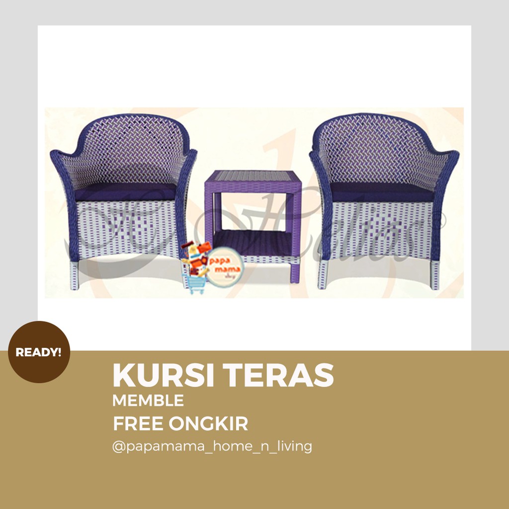 Kursi Rotan Sintetis Murah - Kursi Tamu - Kursi Teras Fullset Meja Tipe Teras Memble - Medan