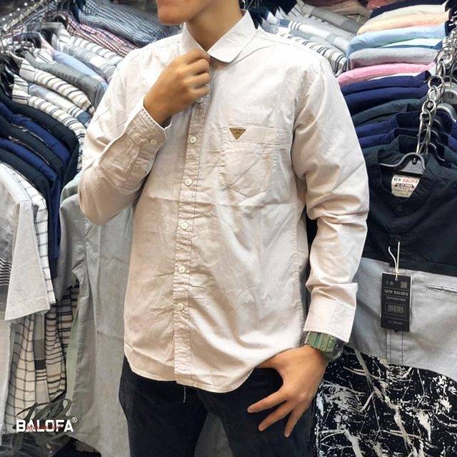 Kemeja polos new balofa cream