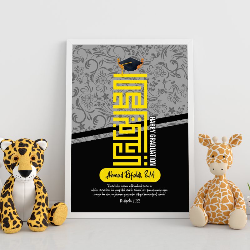 Kado Wisuda Costum Nama Kaligrafi Kufi