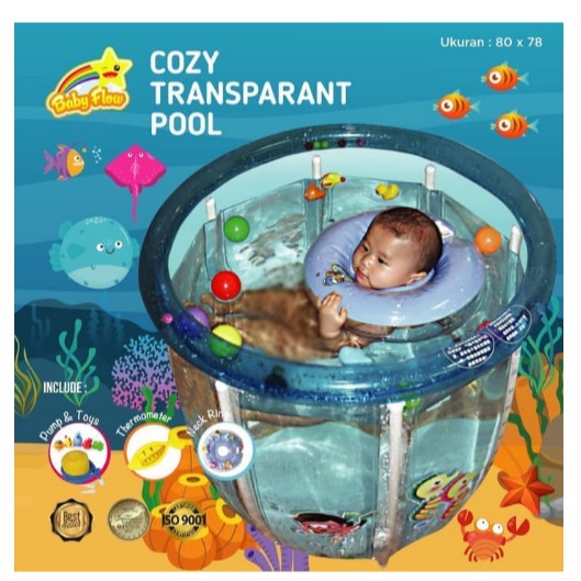 Baby Flow Baby Spa Cozy Transparant Pool 80 x 78 cm Kolam Renang Bayi