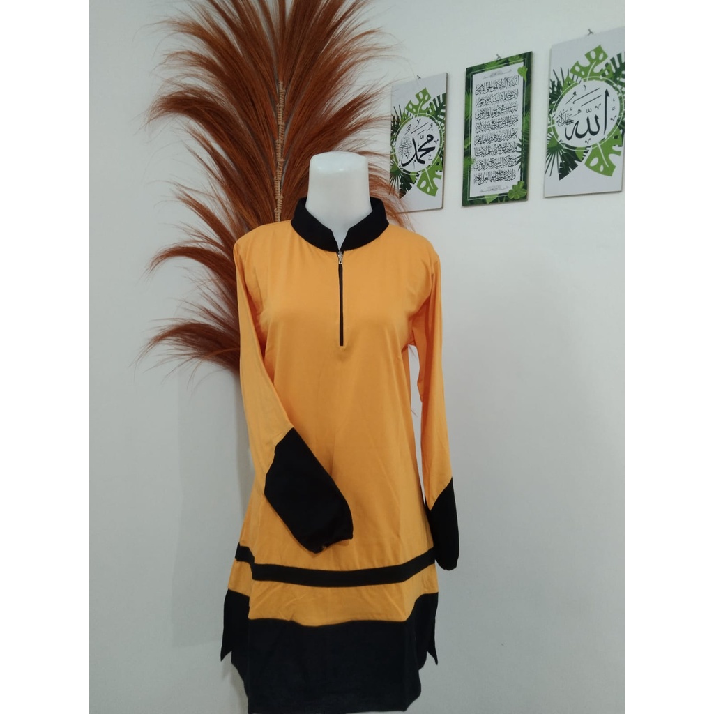 INDHIRA TUNIK MUSTARD Kaos Polos Tunik Muslimah Busui Friendly