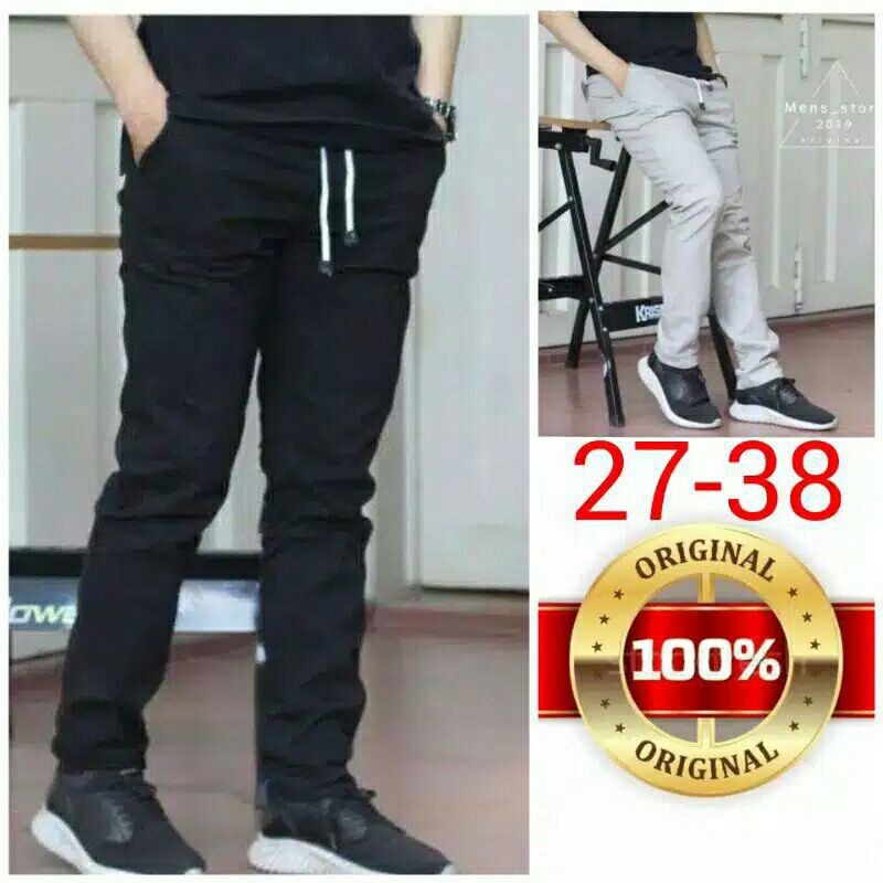 yg lagi hist celana panajang pria big size 27-38 bahan katun twill kombet  melar yg terlaris