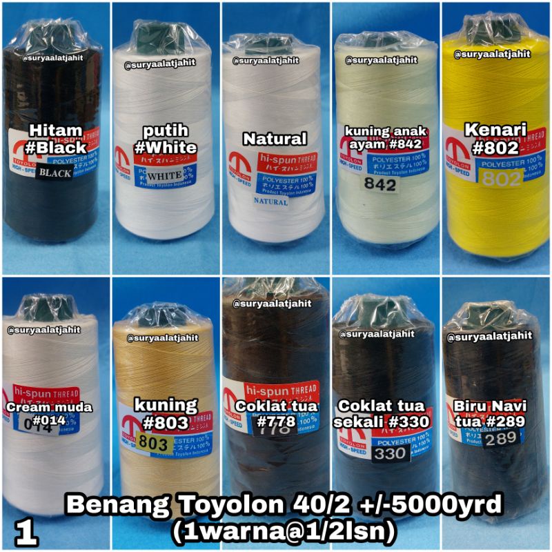 🅱️Benang Toyolon 40/2 +/-5000Y =rp.14.500/Rol