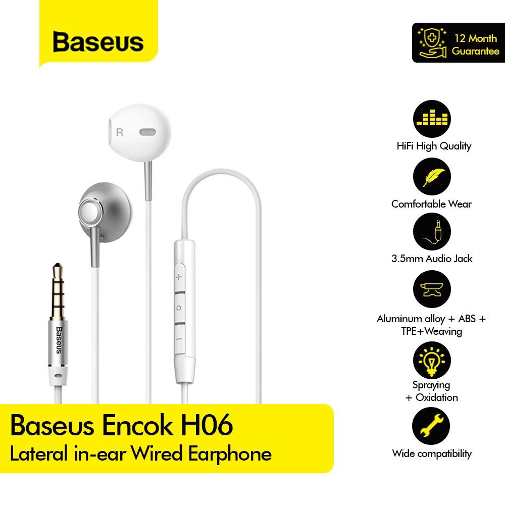 BASEUS Encok H06 lateral in-ear Wired Earphone - ngh06