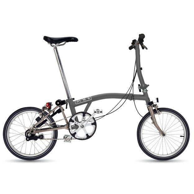 Sepeda Lipat Brompton Folding Bike 16" S2E Graphite Metalic