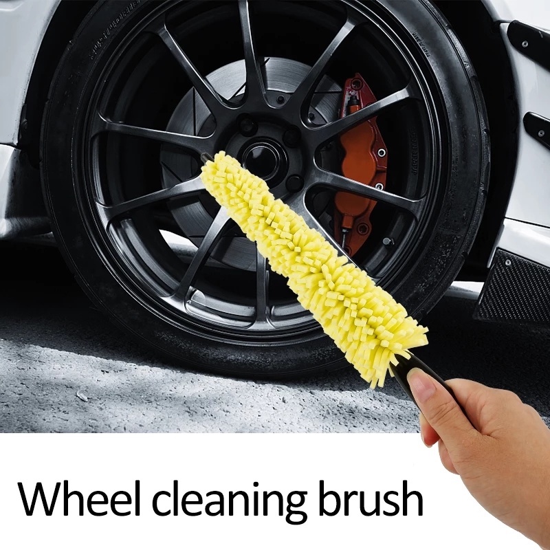 Multi-purpose Plastic Handle Non-scratch Car Tire Brush Rim Sponge Cleaning