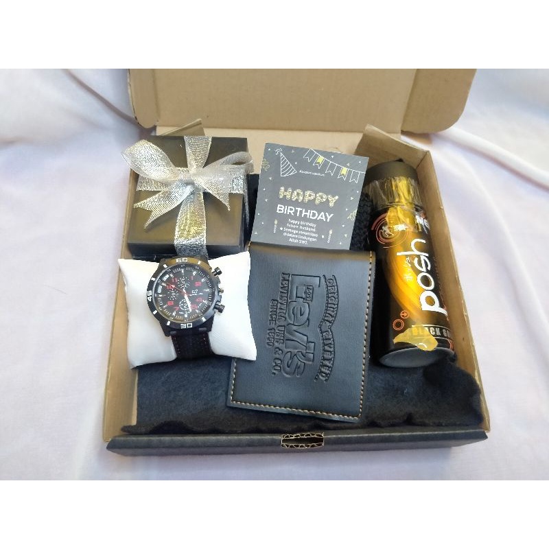 

❤️ TERBARU ❤️ HAMPERS COWOK JAM TANGAN+BOX,KADO ULANG TAHUN DOMPET,PARFUM