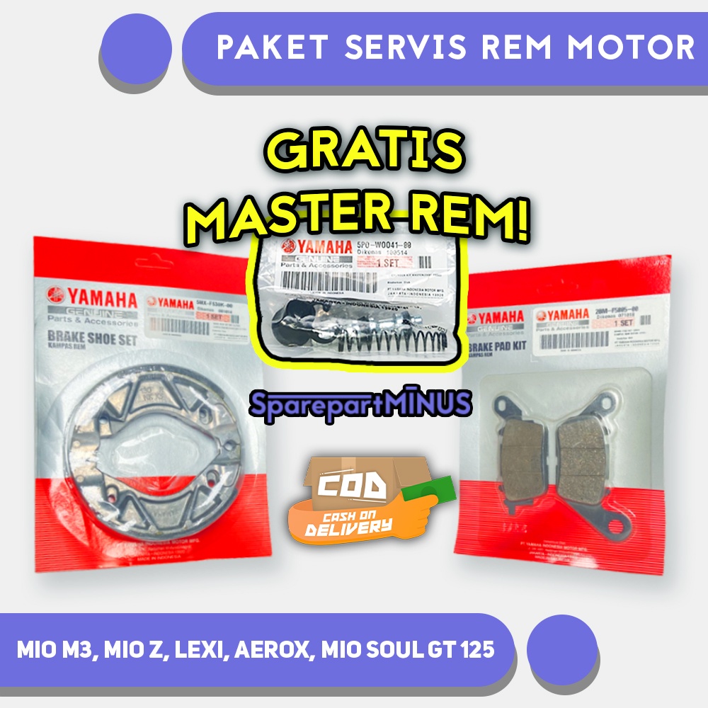 PAKET SERVIS REM UNTUK MOTOR MIO SOUL, MIO SMILE, MIO J, FINO, GRATIS MASTER REM
