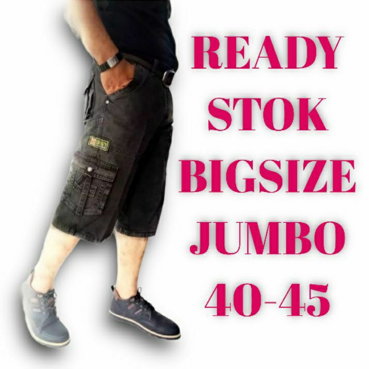 Ready Bigsize/Jumbo 39-44 Celana pendek Cargo bahan soft jeans/Celana Tactical PDL