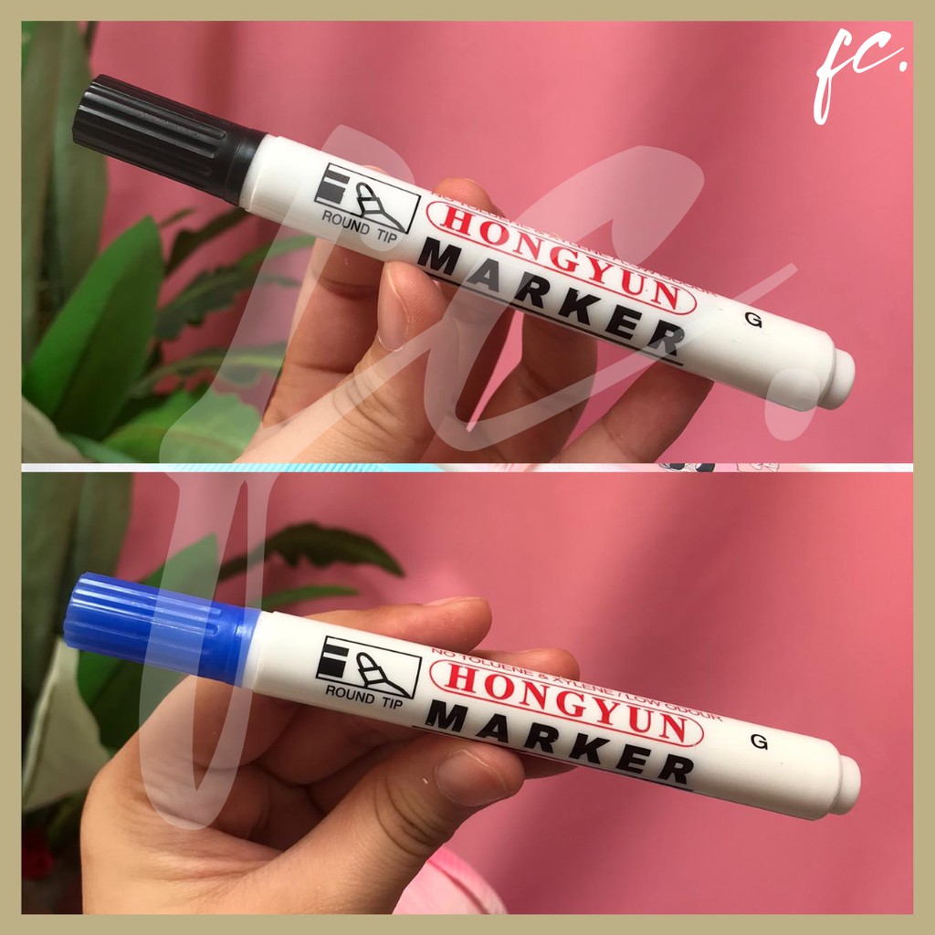 

Spidol PERMANEN / HONGYUN PERMANENT MARKER alat tulis kantor HITAM / BIRU Harga Grosir READY COD