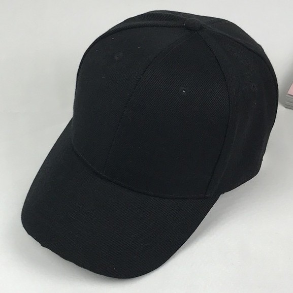 Topi Polos Anak dan Dewasa COD Distro Pria Wanita Baseball Korea-Hitam